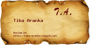 Tiba Aranka névjegykártya